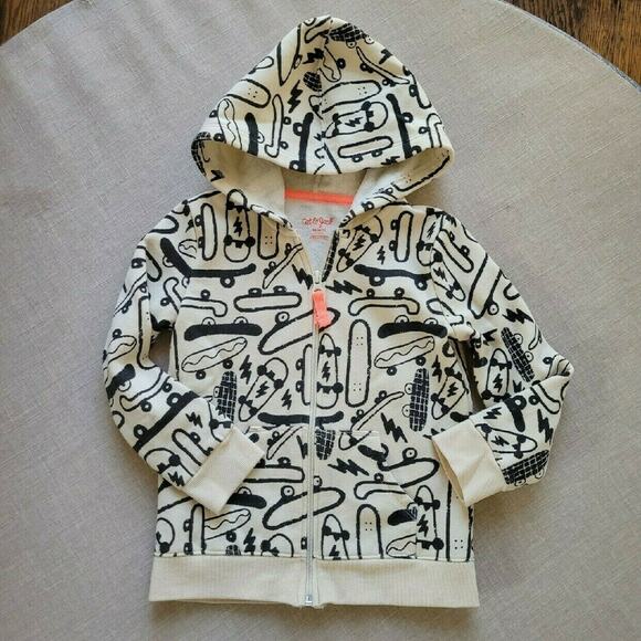 Cat & Jack Skateboard Print Zip-Up Hoodie - Picture 2 of 8